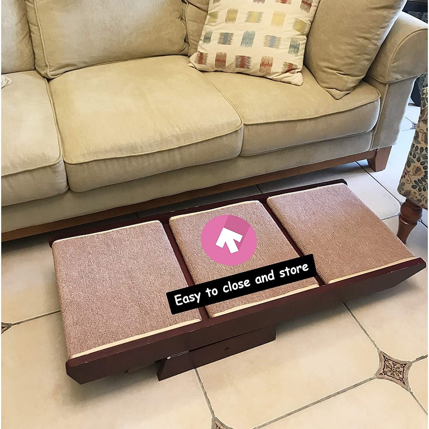 Escalier pliable portable 2 en 1 PAWLAND pour chiens, chats, lits hauts, marchepieds pour chiens, marchepied facile à monter pour animaux de compagnie