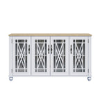 Buffet d'appoint de cuisine en bois de style vintage de 63 po de largeur