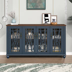 Buffet d'appoint de cuisine en bois de style vintage de 63 po de largeur