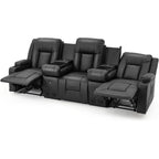 Canapé inclinable manuel AECOJOY pour camping-car, siège de cinéma maison en polyuréthane avec console