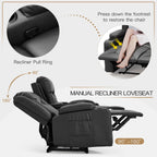 Canapé inclinable manuel AECOJOY pour camping-car, siège de cinéma maison en polyuréthane avec console