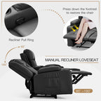 Canapé inclinable manuel AECOJOY pour camping-car, siège de cinéma maison en polyuréthane avec console