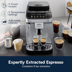 Machine à expresso automatique avec mousseur manuel et moulin intégré, ECAM29043SB