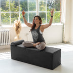 Chaise longue convertible Avana Kami / Yoga et massage - Ottomane 2 en 1 avec fauteuil de yoga pliable dissimulé, microvelours - N/A