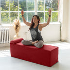 Chaise longue convertible Avana Kami / Yoga et massage - Ottomane 2 en 1 avec fauteuil de yoga pliable dissimulé, microvelours - N/A
