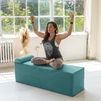 Chaise longue convertible Avana Kami / Yoga et massage - Ottomane 2 en 1 avec fauteuil de yoga pliable dissimulé, microvelours - N/A