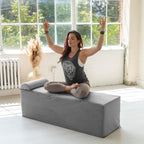 Chaise longue convertible Avana Kami / Yoga et massage - Ottomane 2 en 1 avec fauteuil de yoga pliable dissimulé, microvelours - N/A