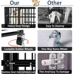 Cage pour chien Bossin 48/38 pouces, robuste et indestructible, cage anti-évasion avec roues verrouillables