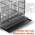 Cage pour chien Bossin 48/38 pouces, robuste et indestructible, cage anti-évasion avec roues verrouillables