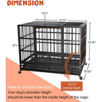Cage pour chien Bossin 48/38 pouces, robuste et indestructible, cage anti-évasion avec roues verrouillables