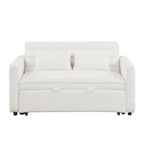 Canapé-lit convertible Boucle beige 55,12 pouces avec dossier réglable et 2 coussins de taille pour le salon