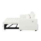 Canapé-lit convertible Boucle beige 55,12 pouces avec dossier réglable et 2 coussins de taille pour le salon