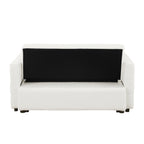 Canapé-lit convertible Boucle beige 55,12 pouces avec dossier réglable et 2 coussins de taille pour le salon