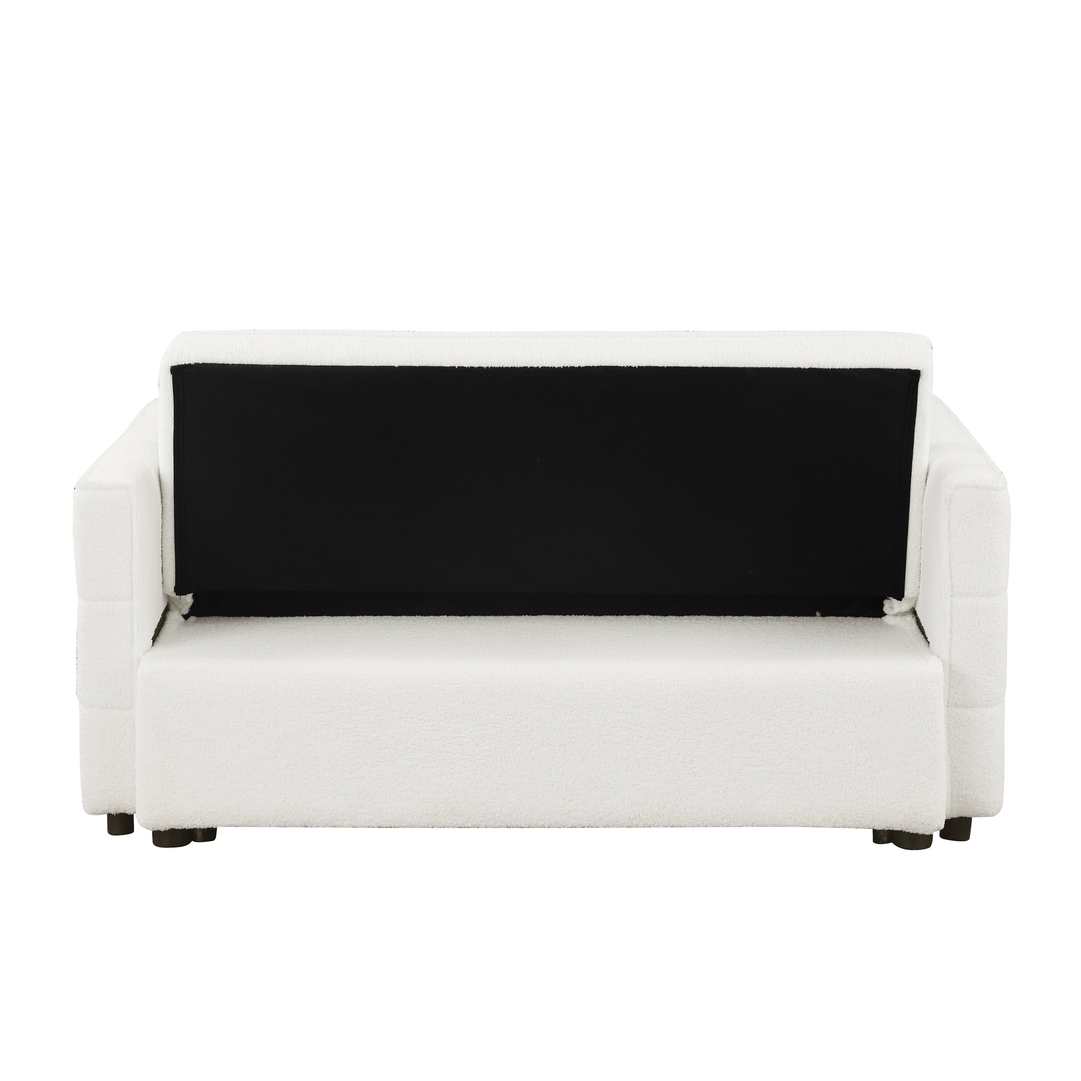 Canapé-lit convertible Boucle beige 55,12 pouces avec dossier réglable et 2 coussins de taille pour le salon