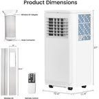 Climatiseurs portables Bossin 8 000 BTU (Ashrae), 5 000 BTU (SACC) 3 en 1 avec télécommande, refroidisseur d'air portable pour pièce silencieuse - 880 V