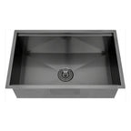 Évier de cuisine sous plan CB HOME 32 po, encastrable, noir/acier inoxydable, cuve simple avec accessoires