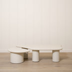 Tables basses Daniel - Ensemble 2 pièces - Bordure brossée grise
