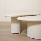 Tables basses Daniel - Ensemble 2 pièces - Bordure brossée grise