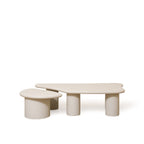 Tables basses Daniel - Ensemble 2 pièces - Bordure brossée grise