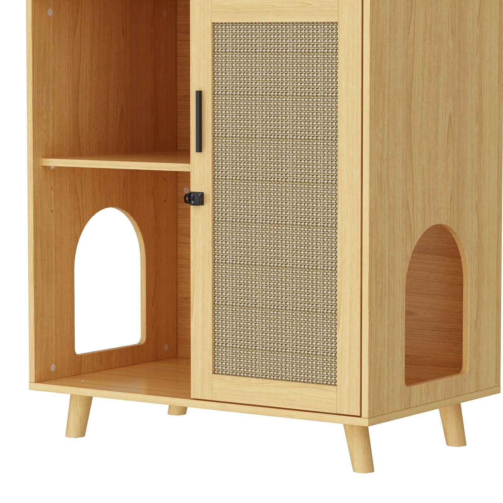 Bac à litière pour chat, maison pour chat, table d'appoint, porte, armoire, bibliothèque