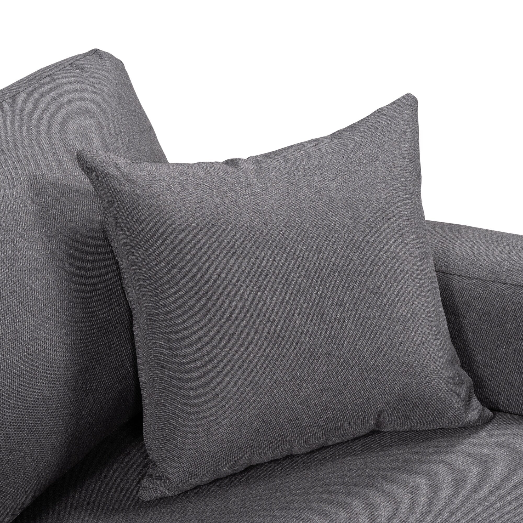 Canapé convertible en L avec lit gigogne et espace de rangement, 2 coussins d'appoint