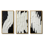 Designart Momentary Spirit Noir et Blanc Abstrait II Peinture Abstraite Cadre Galerie Murale Ensemble De 3 Pour La Décoration Intérieure