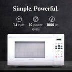 Four à micro-ondes de comptoir Farberware de 1 000 W et 1,1 pi³ avec éclairage LED et verrouillage enfant