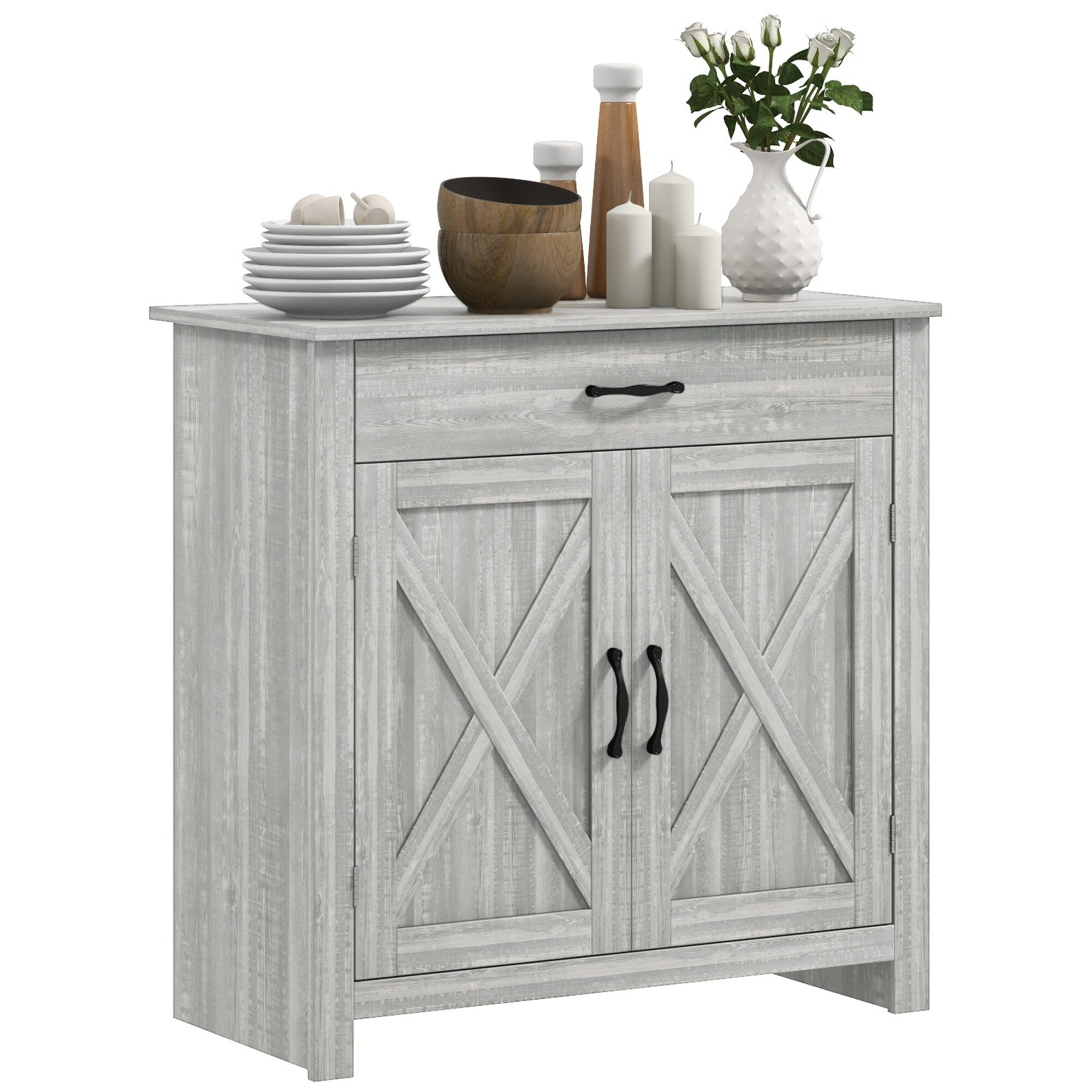 Buffet style grange HOMCOM 32, meuble de rangement buffet, bar à café pour salon ou entrée