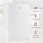 Mini-réfrigérateur compact HOMCOM de 3,2 pi³ avec congélateur, porte simple et thermostat réglable pour chambre à coucher