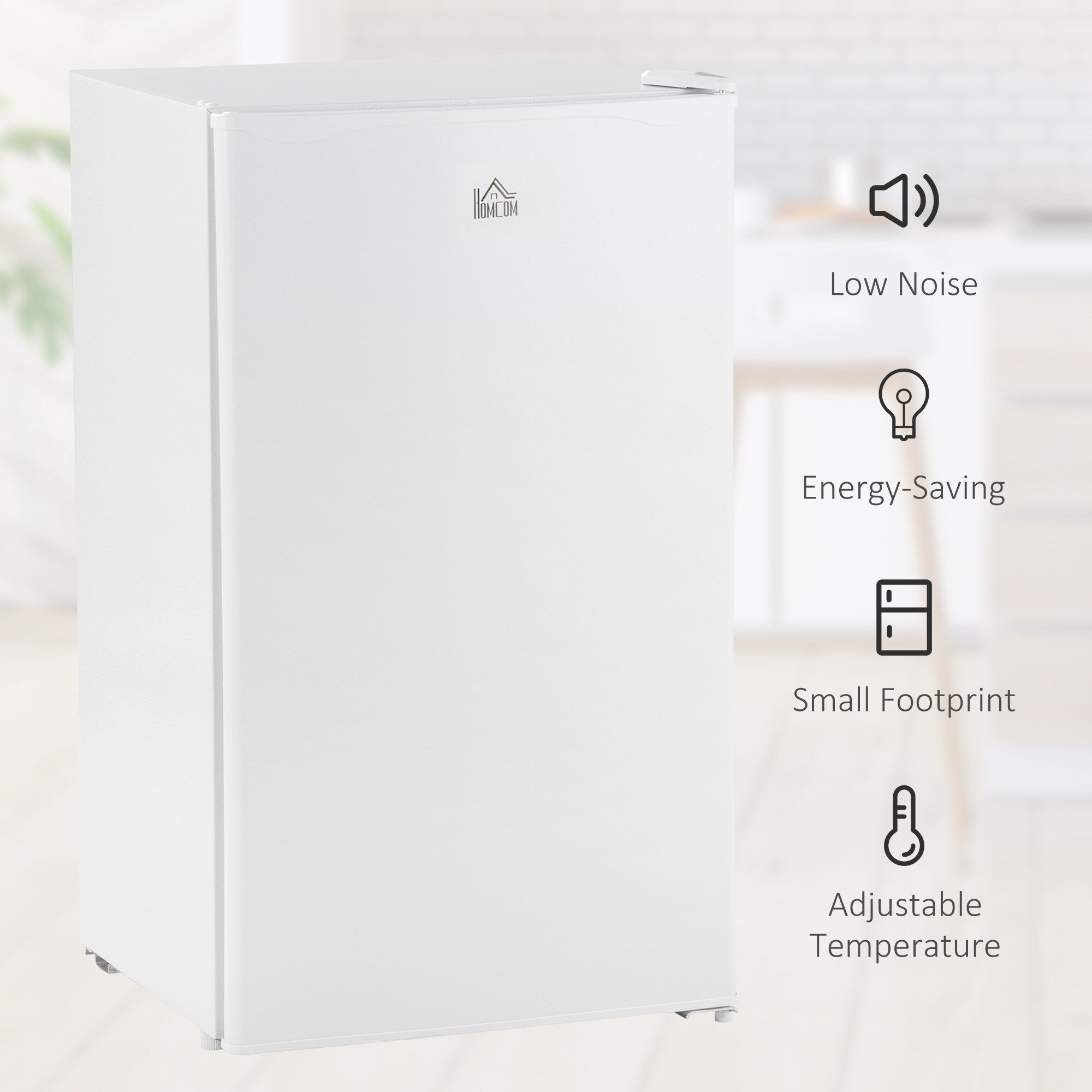 Mini-réfrigérateur compact HOMCOM de 3,2 pi³ avec congélateur, porte simple et thermostat réglable pour chambre à coucher