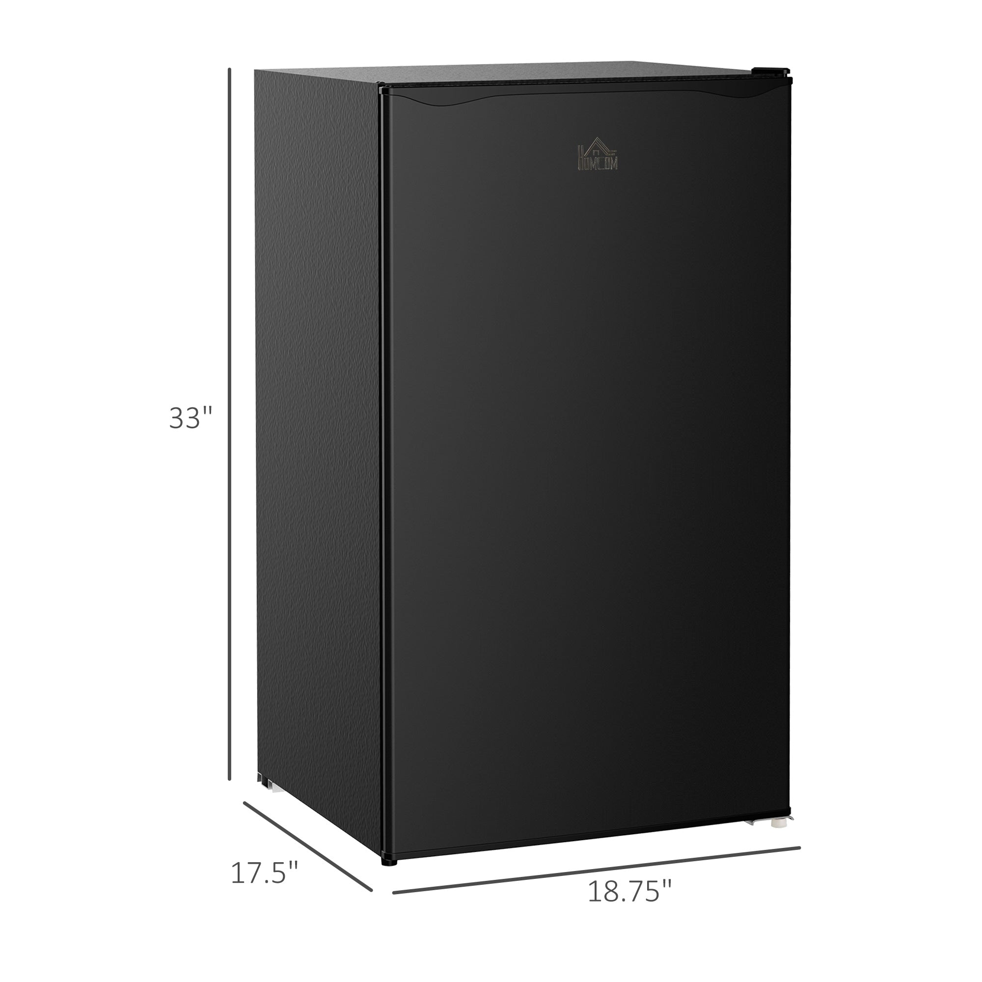 Mini-réfrigérateur compact HOMCOM de 3,2 pi³ avec congélateur, porte simple et thermostat réglable pour chambre à coucher