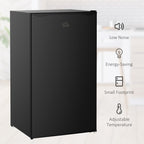Mini-réfrigérateur compact HOMCOM de 3,2 pi³ avec congélateur, porte simple et thermostat réglable pour chambre à coucher