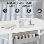 Table de bricolage réglable en hauteur avec étagères de rangement, table de découpe pliante mobile pour la maison, le bureau, la salle de couture et la salle d'artisanat