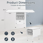 Table de bricolage réglable en hauteur avec étagères de rangement, table de découpe pliante mobile pour la maison, le bureau, la salle de couture et la salle d'artisanat