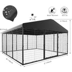 Grande niche d'extérieur pour chien (l 118 x P 118 x H 70), cage robuste avec toit étanche.