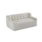 Canapé 2 places Liyasi à compression complète en velours litchi beige, aucun assemblage requis