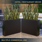 Jardinière métallique lourde pour plantes d'extérieur, 96 x 25 x 76 cm (L x l x H) de hauteur et de longueur, avec séparateur en métal - 96 x 76 x 25 cm