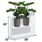 Jardinière métallique lourde pour plantes d'extérieur, 96 x 25 x 76 cm (L x l x H) de hauteur et de longueur, avec séparateur en métal - 96 x 76 x 25 cm