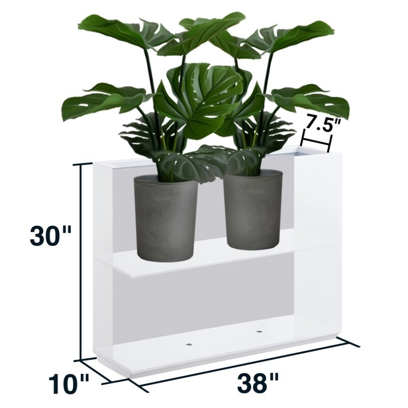 Jardinière métallique lourde pour plantes d'extérieur, 96 x 25 x 76 cm (L x l x H) de hauteur et de longueur, avec séparateur en métal - 96 x 76 x 25 cm