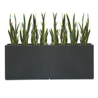 Jardinière métallique lourde pour plantes d'extérieur, 96 x 25 x 76 cm (L x l x H) de hauteur et de longueur, avec séparateur en métal - 96 x 76 x 25 cm