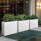 Jardinière métallique lourde pour plantes d'extérieur, 96 x 25 x 76 cm (L x l x H) de hauteur et de longueur, avec séparateur en métal - 96 x 76 x 25 cm