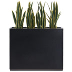 Jardinière métallique lourde pour plantes d'extérieur, 96 x 25 x 76 cm (L x l x H) de hauteur et de longueur, avec séparateur en métal - 96 x 76 x 25 cm