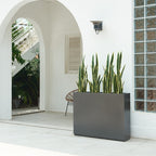 Jardinière métallique lourde pour plantes d'extérieur, 96 x 25 x 76 cm (L x l x H) de hauteur et de longueur, avec séparateur en métal - 96 x 76 x 25 cm
