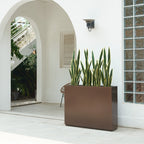 Jardinière métallique lourde pour plantes d'extérieur, 96 x 25 x 76 cm (L x l x H) de hauteur et de longueur, avec séparateur en métal - 96 x 76 x 25 cm
