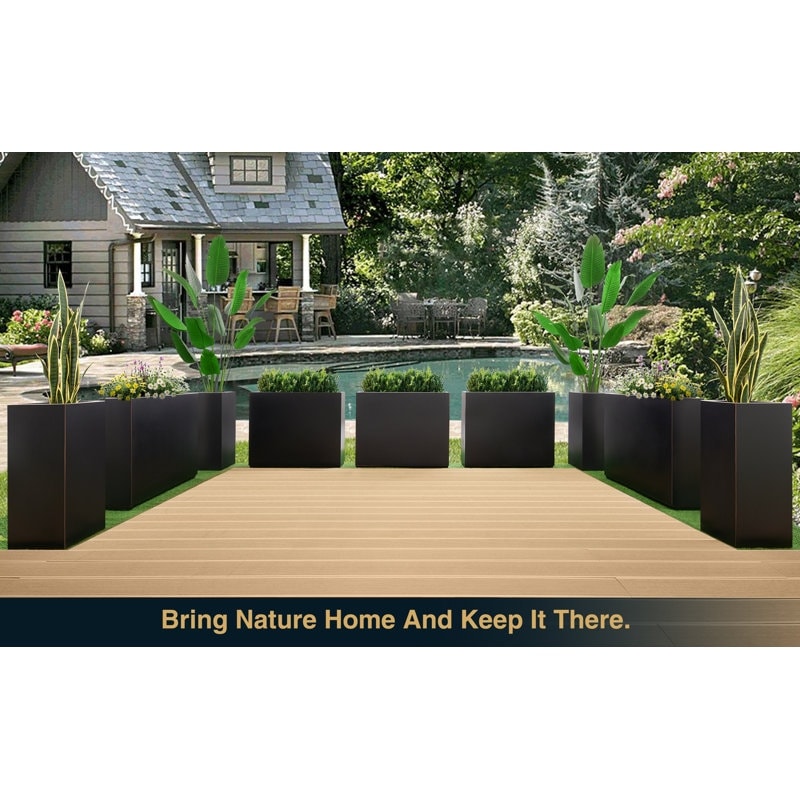 Jardinière métallique lourde pour plantes d'extérieur, 96 x 25 x 76 cm (L x l x H) de hauteur et de longueur, avec séparateur en métal - 96 x 76 x 25 cm