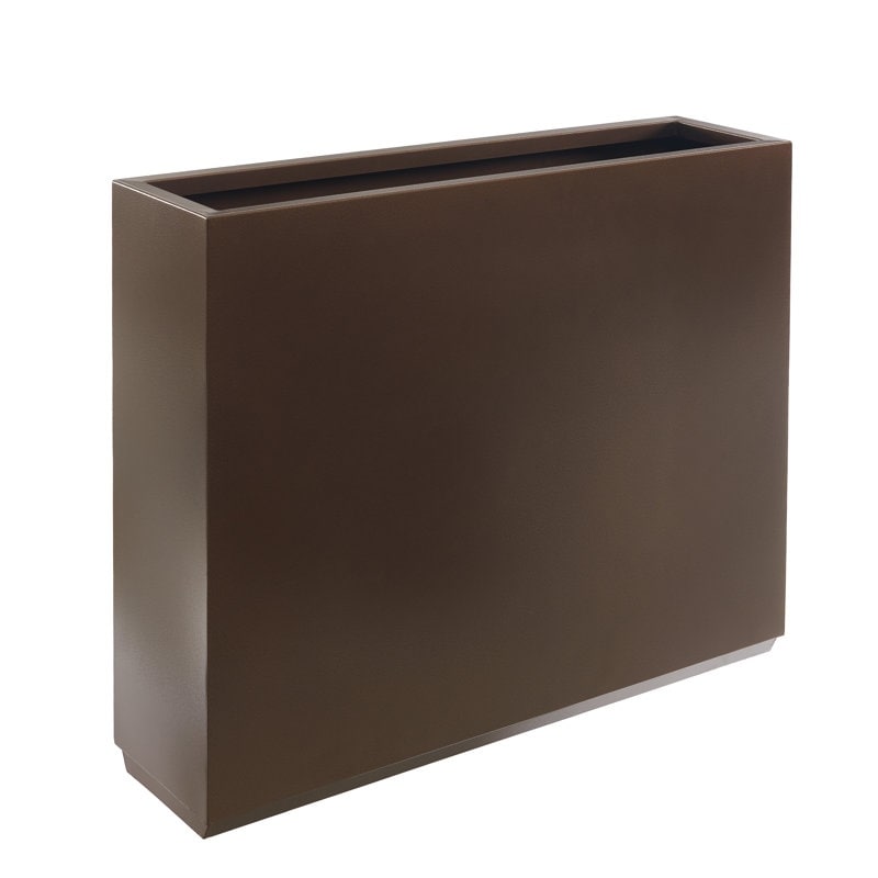 Jardinière métallique lourde pour plantes d'extérieur, 96 x 25 x 76 cm (L x l x H) de hauteur et de longueur, avec séparateur en métal - 96 x 76 x 25 cm