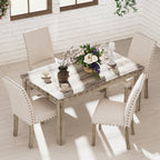 Ensemble de salle à manger de style ferme Morden Fort avec table rectangulaire et chaises, 5 pièces