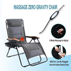 Fauteuil de salon surdimensionné XL rembourré à gravité zéro, accoudoirs larges, inclinable et réglable avec porte-gobelet - N/A