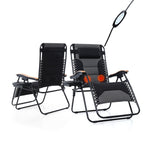 Fauteuil de salon surdimensionné XL rembourré à gravité zéro, accoudoirs larges, inclinable et réglable avec porte-gobelet - N/A
