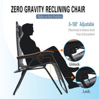 Fauteuil de salon surdimensionné XL rembourré à gravité zéro, accoudoirs larges, inclinable et réglable avec porte-gobelet - N/A